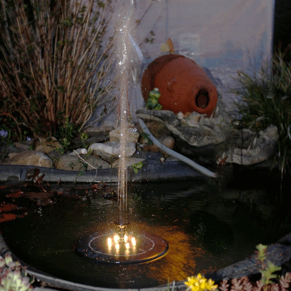 Solar fontein jet - fontein op zonne energie - warm wit licht - meerdere effecten