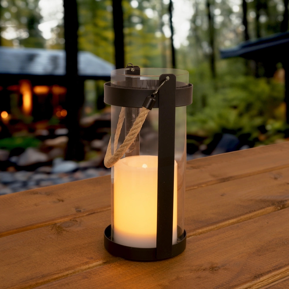 Solar hang en tafellamp odin op zonne energie decoratieve buitenlamp met kaars