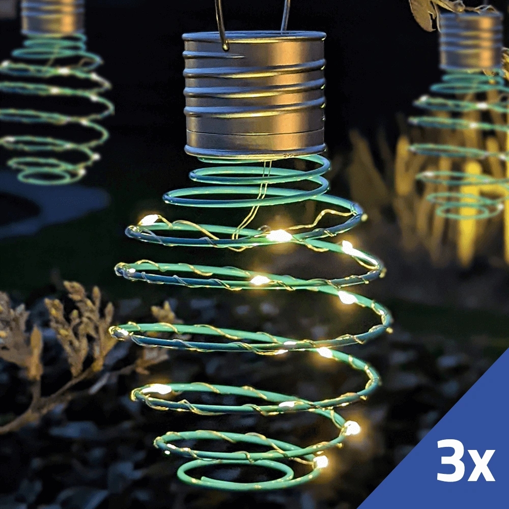 Solar led hanglamp fiesta blue op zonne energie set van 3