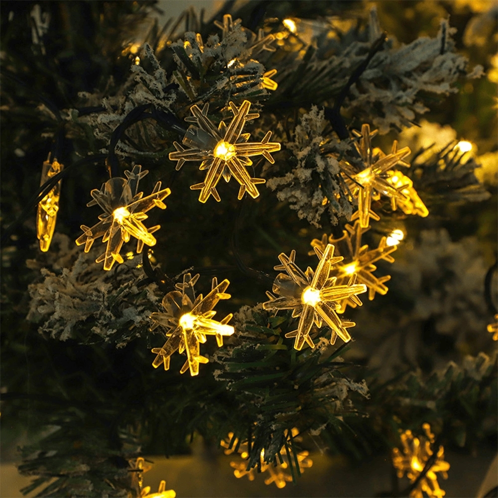 Solar lichtslinger blitzen sneeuwvlokjes 50 leds