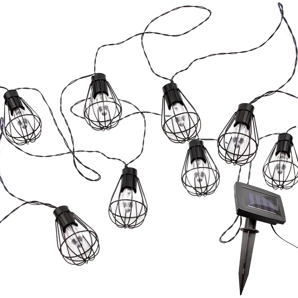 Solar kerstslinger freya met 10 warm witte led lampen