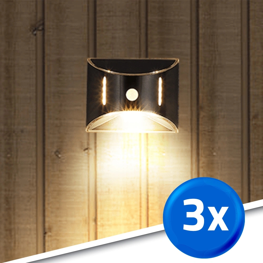 Solar rvs buitenlamp glare met bewegingssensor voordeelset van 3