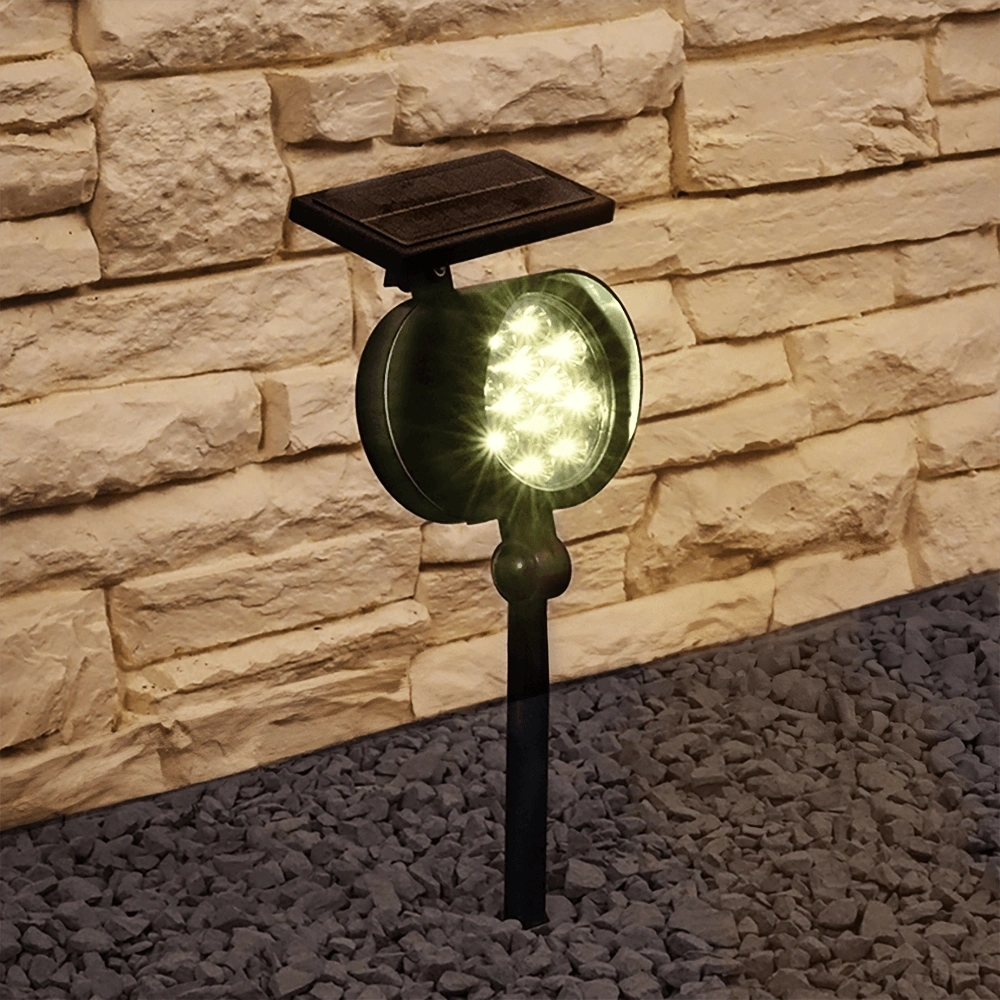 Solar spot flood voor wandmontage of grondspies buitenlamp op zonne energie