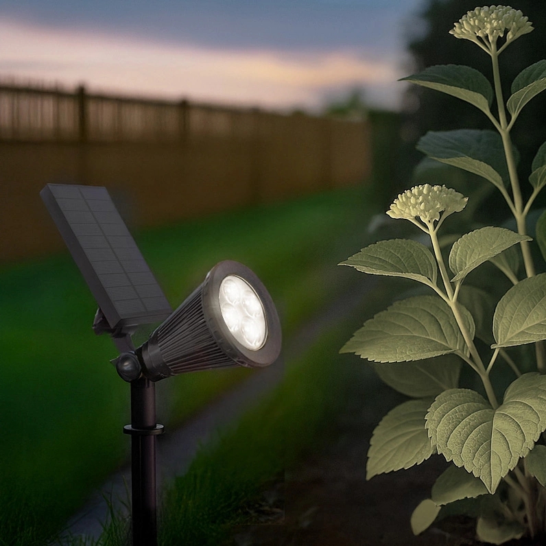 Solar spot highlight voor wandmontage of grondspies buitenlamp op zonne energie