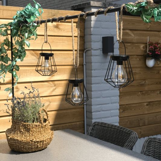 3 stuks Solar LED lamp Vogue zwarte buitenlamp op zonne energie