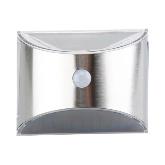 3X Solar wandlamp Flint RVS met bewegingsmelder op zonne energie