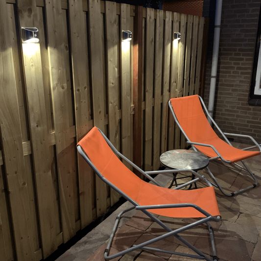 3X Solar wandlamp Flint RVS met bewegingsmelder op zonne energie