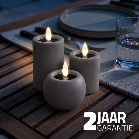 Set van 3 solar led kaarsen met houders Qiri, Lys & Lumi