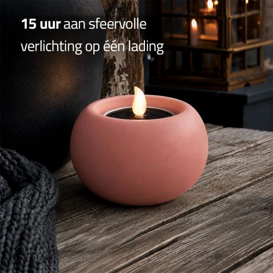 Set van 3 solar led kaarsen met houders Qiri, Lys & Lumi