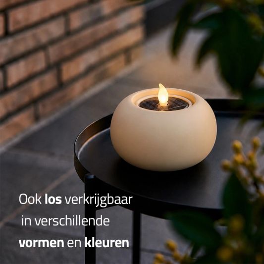 Set van 3 solar led kaarsen met houders Vela, Qiri & Lys