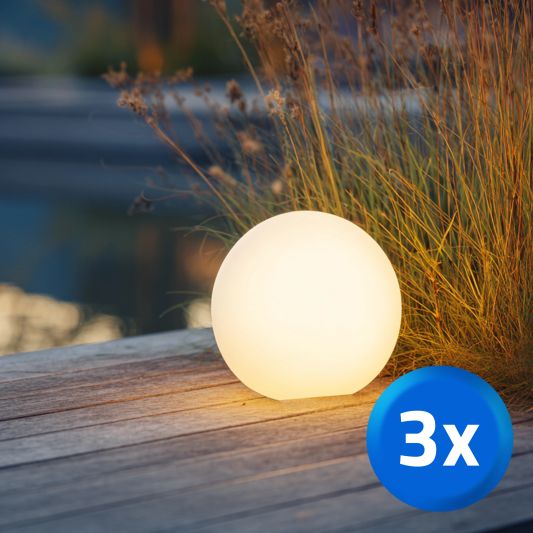 Solar bol lamp (30 cm) met afstandsbediening - Set van 3