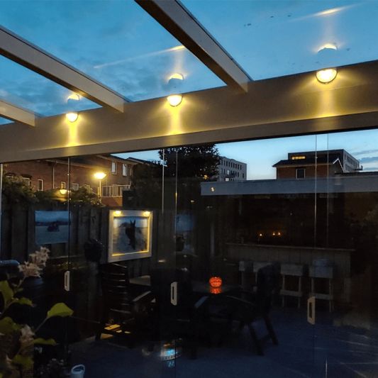 Solar buitenlamp Druppel wandlamp wit 6 leds zonne energie