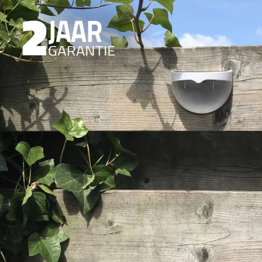 Solar buitenlamp Druppel wandlamp wit 6 leds zonne energie 2 stuks