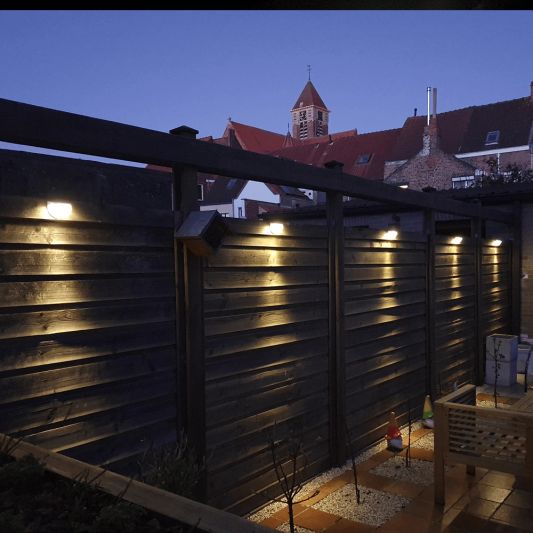 Solar buitenlamp Druppel wandlamp wit 6 leds zonne energie 2 stuks