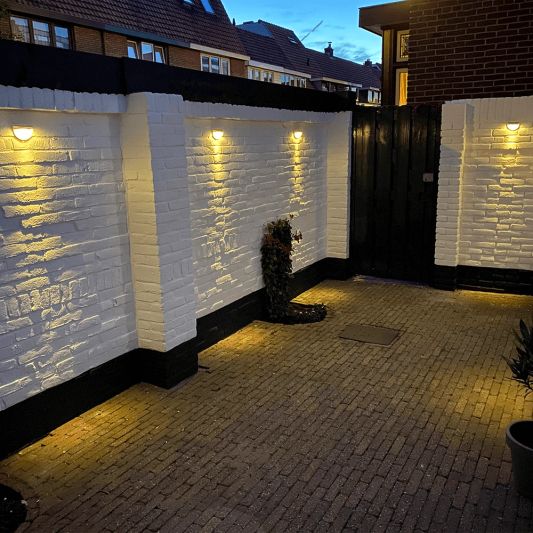 Solar buitenlamp Druppel wandlamp wit 6 leds zonne energie 2 stuks