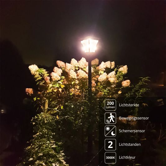 Solar buitenlamp London lantaarn hoog op zonne energie