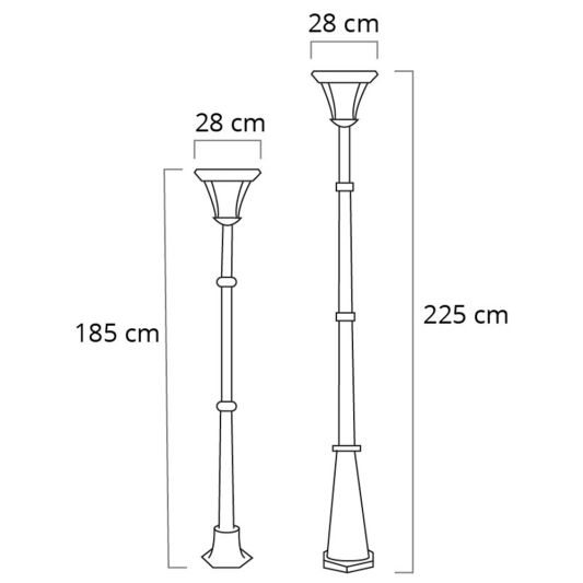 Solar buitenlamp London lantaarn hoog op zonne energie