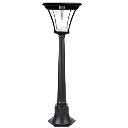 Solar buitenlamp London lantaarn midden hoog zwart op zonne energie