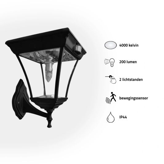 Solar buitenlamp London wandlamp op zonne energie