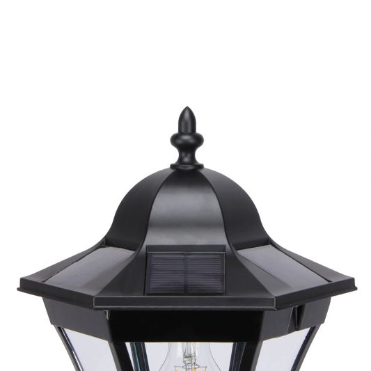 Solar buitenlamp Sheffield sokkel zwart met ledlamp