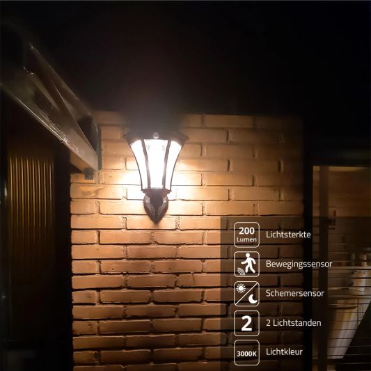 Solar buitenlamp Sheffield wandlamp op zonne energie
