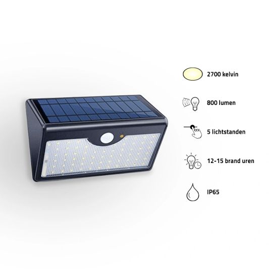 Solar buitenlamp wandlamp Motion IV met bewegingsmelder op zonne energie