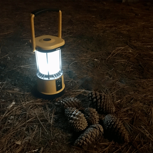 Solar camping lamp Clap dimbaar met USB lader en kompas op zonne-energie