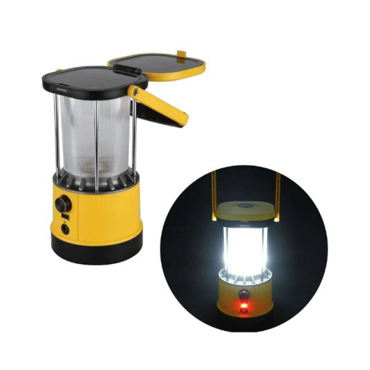 Solar camping lamp Clap dimbaar met USB lader en kompas op zonne-energie