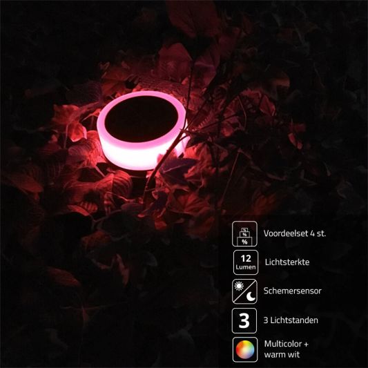 Solar grondspot Puck RGBW voordeelset