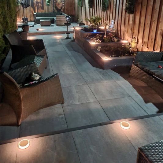 Solar grondspot Round op zonne energie voordeelset van 4 stuks