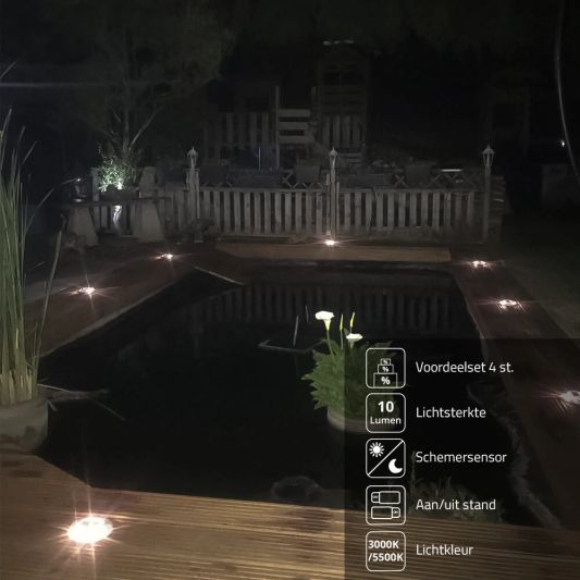 Solar grondspot Shield op zonne energie voordeelset van 4 stuks