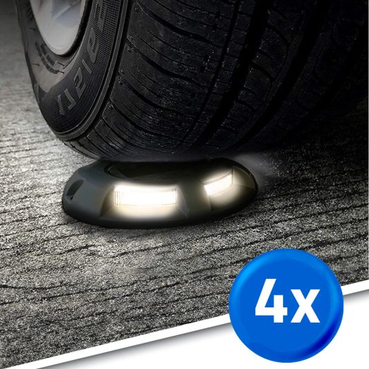 Solar grondspot Shield zwart op zonne energie voordeelset van 4 stuks