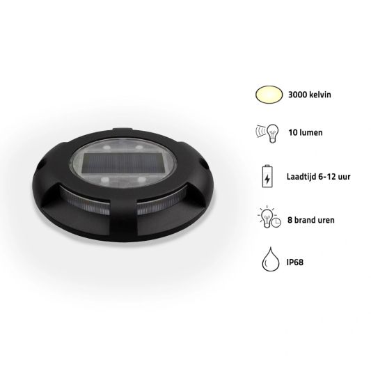 Solar grondspot Shield zwart op zonne energie voordeelset van 4 stuks