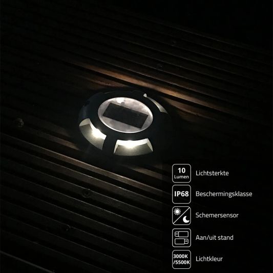 Solar grondspot Shield zwart op zonne energie