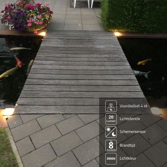 Solar grondspot Square op zonne energie 4 stuks