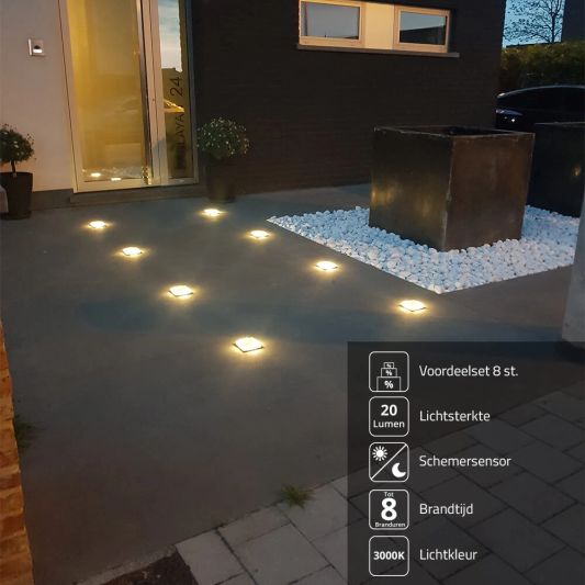 Solar grondspot Square op zonne energie 8 stuks