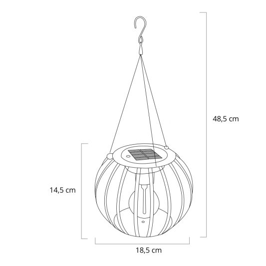 Solar hang- en tafellamp Manor op zonne-energie