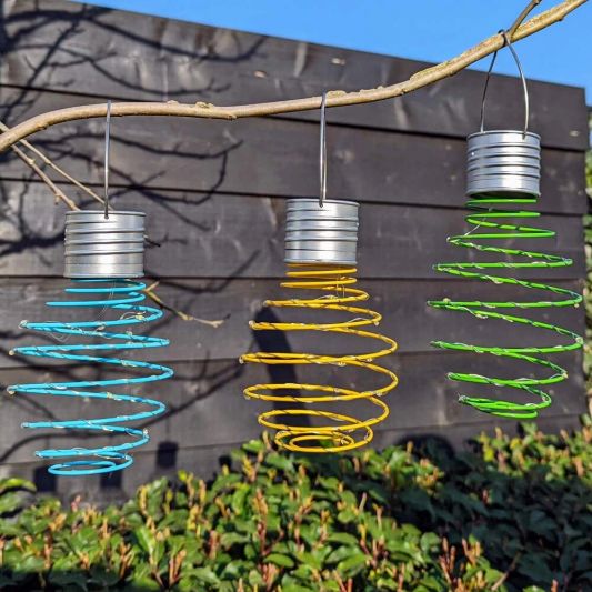 Solar hanglamp Fiesta op zonne energie - Set met meerdere kleuren - Set van 9 stuks