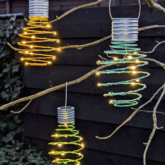 Solar hanglamp Fiesta op zonne energie - Set met meerdere kleuren - Set van 9 stuks