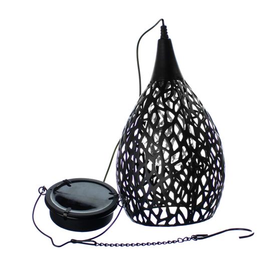 Solar hanglamp Saga Black met schemersensor