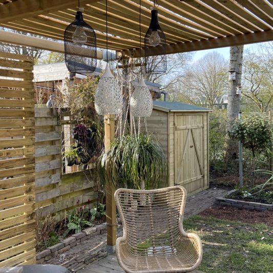 Solar hanglamp Saga Green met schemersensor