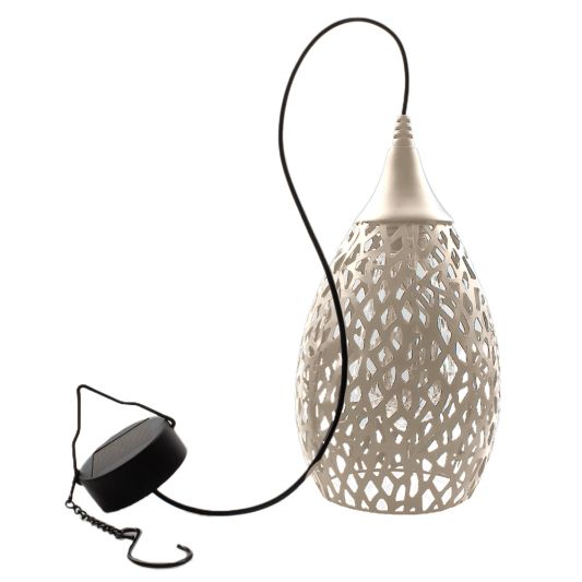 Solar hanglamp Saga Taupe met schemersensor
