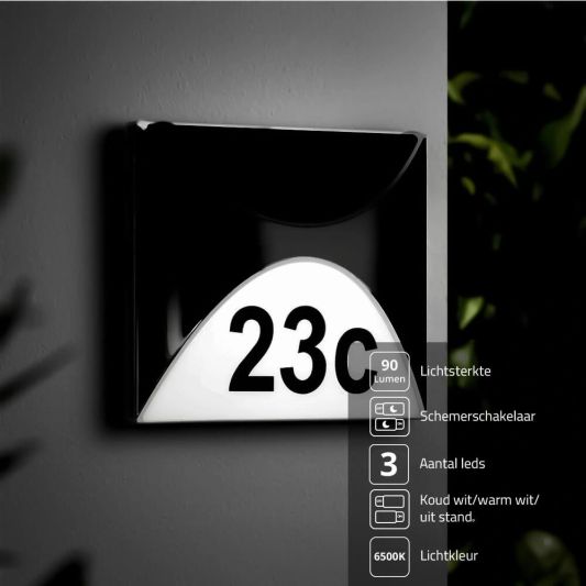 Solar Huisnummer Tau op zonne energie inclusief nummers