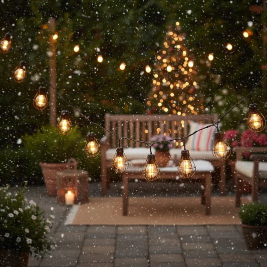 Solar kerstslinger Freya met 10 warm witte led lampen