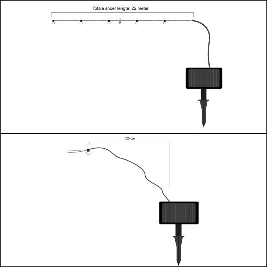 Solar kerstverlichting Holly - Solar feestverlichting met 200 leds - warm wit licht