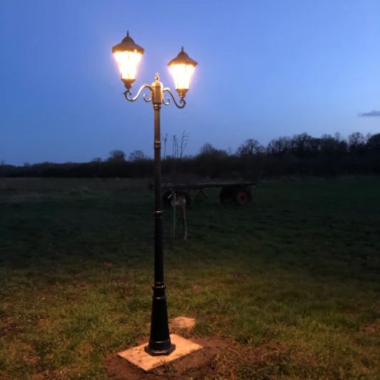 Solar lantaarn 2-lichts Sheffield hoog op zonne energie