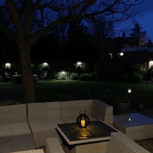 Solar Lantaarn Basket Large Rotanlook lamp op zonne energie