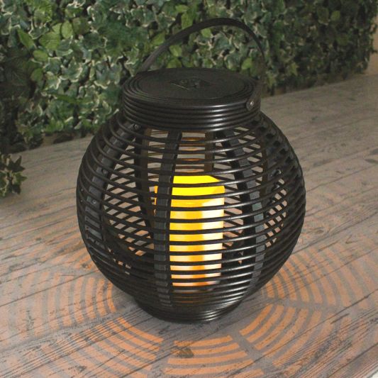 Solar Lantaarn Basket Large Rotanlook lamp op zonne energie