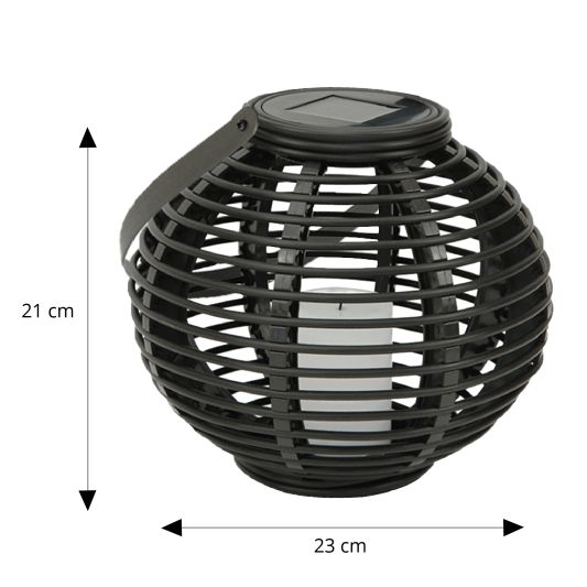 Solar Lantaarn Basket Medium Rotanlook lamp op zonne energie 2017