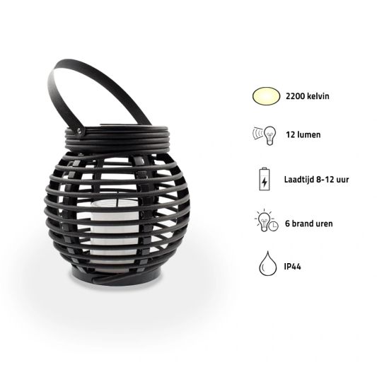 Solar Lantaarn Basket Small Rotanlook lamp op zonne energie